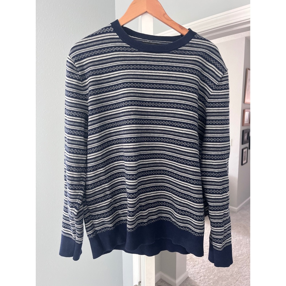 Banana Republic Nautical Cotton Patterned Crewneck Sweater